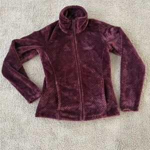 Columbia Sportswear Women's Small Fire Side Sherpa Maroon Full Zip Jacket EUC